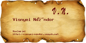 Visnyei Nándor névjegykártya
