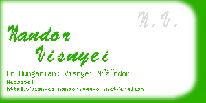 nandor visnyei business card